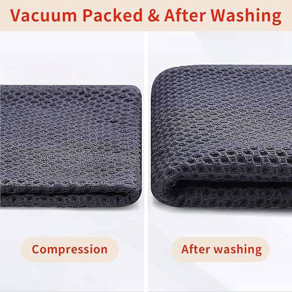 Homaxy 100% Cotton Waffle Weave Kitchen Dish Cloths, Ultra Soft Absorbent Quick Drying Dish Towels, 12 x 12 Inches, 6-Pack, Dark Grey - Image 7