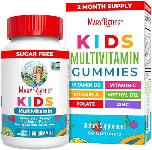 MARYRUTH'S Kids Vitamins Multivitamin Sugar Free | 2 Month Supply | Kids Multivitamin Gummies | Multivitamin for Kids | Vitamin D | Vitamin C | Zinc | Vegan | Non-GMO | Gluten Free | 60 Count - Image 1