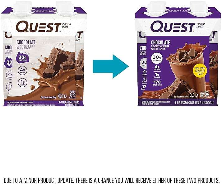 Quest Nutrition Ready To Drink Chocolate Protein Shake, 30g Protein, 4g Net Carbs, Gluten Free, Keto Friendly, 11 fl oz - Pack of 12 - Image 3