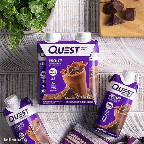Quest Nutrition Ready To Drink Chocolate Protein Shake, 30g Protein, 4g Net Carbs, Gluten Free, Keto Friendly, 11 fl oz - Pack of 12 - Image 6
