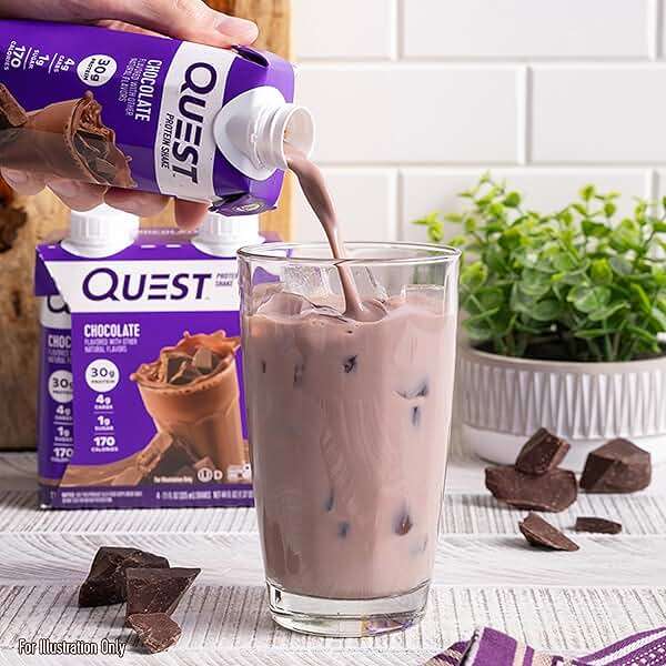Quest Nutrition Ready To Drink Chocolate Protein Shake, 30g Protein, 4g Net Carbs, Gluten Free, Keto Friendly, 11 fl oz - Pack of 12 - Image 7