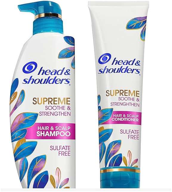Head & Shoulders Supreme Anti-Dandruff Shampoo and Conditioner Set, 1% Pyrithione Zinc, Sulfate-Free, Argan Oil and Rose Essence, for Dry Scalp and Dandruff, 21.2 fl oz - Image 1