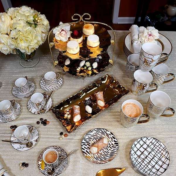 Matrix Gold Porcelain Coffee & Tea Mug Set – Premium Fine Porcelain with Elegant Gold-Plated Finish, Luxury Drinkware for Everyday Dining, Entertaining & Special Occasions - Image 7