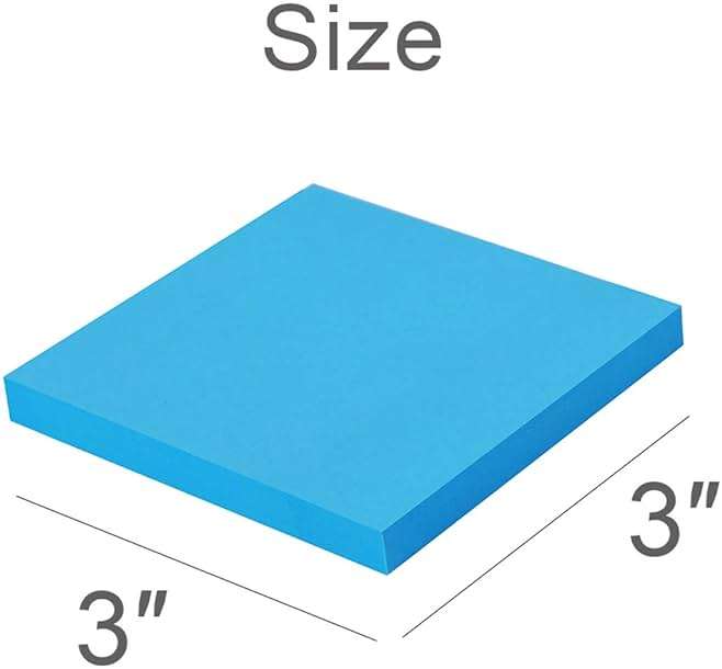 Sticky Notes 3x3 Inches,Bright Colors Self-Stick Pads, Easy to Post for Home, Office, Notebook, 82 Sheets/pad - Image 3