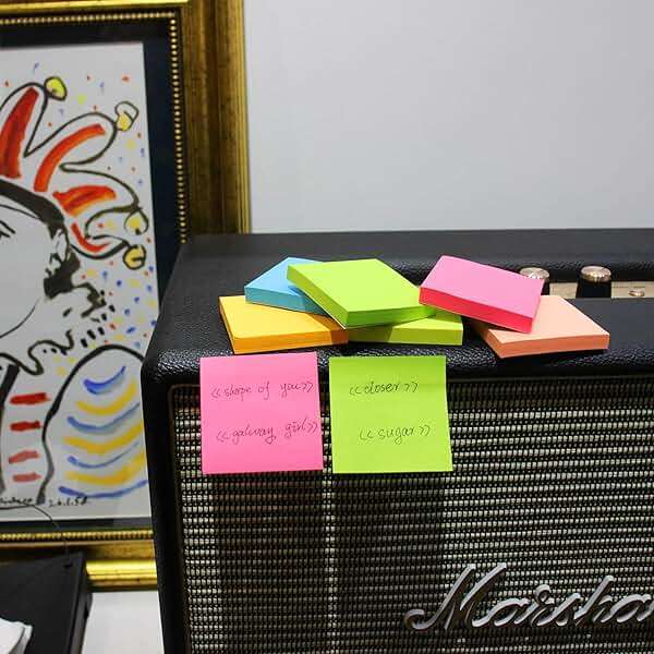 Sticky Notes 3x3 Inches,Bright Colors Self-Stick Pads, Easy to Post for Home, Office, Notebook, 82 Sheets/pad - Image 6