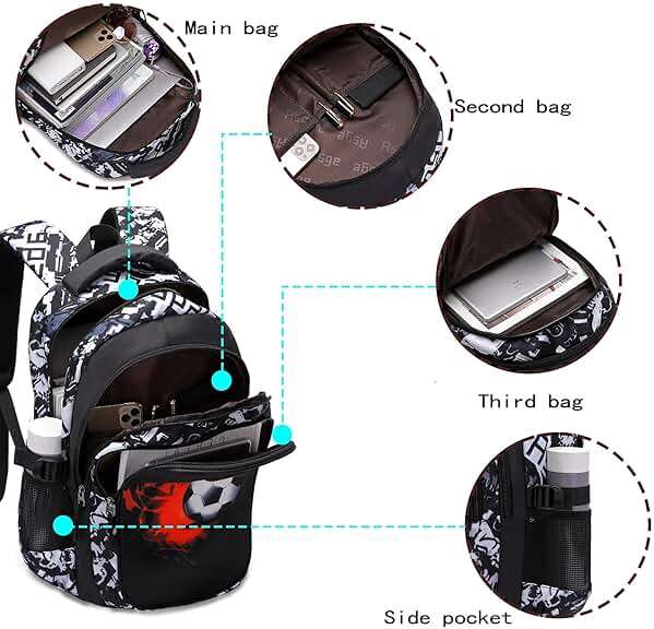 Asge Backpack for School Boys Backpacks for Kids Camo Bookbag for Middle School Bags Waterproof Travel Back Pack - Image 6