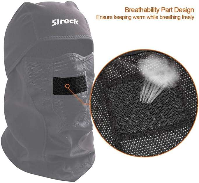 Sireck Cold Weather Balaclava Ski Mask, Water Resistant and Windproof Fleece Thermal Face Mask, Cycling Motorcycle Neck Warmer Hood Winter Gear for Men Women - Image 5