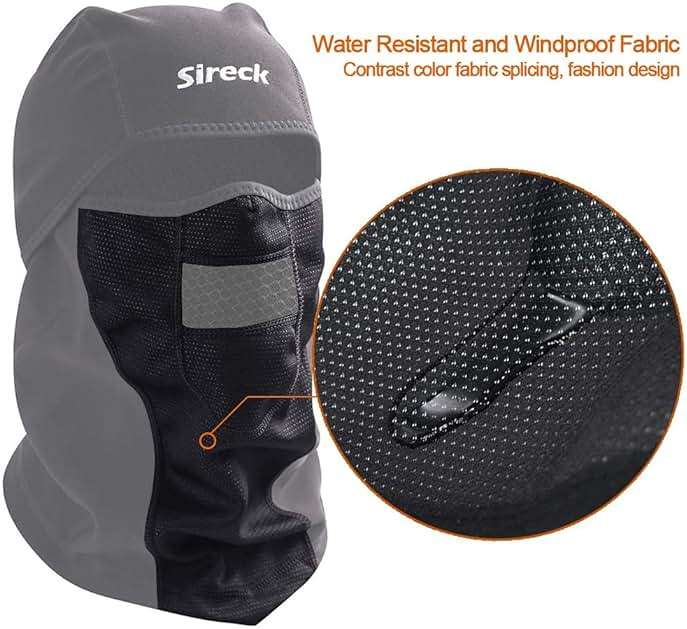 Sireck Cold Weather Balaclava Ski Mask, Water Resistant and Windproof Fleece Thermal Face Mask, Cycling Motorcycle Neck Warmer Hood Winter Gear for Men Women - Image 6