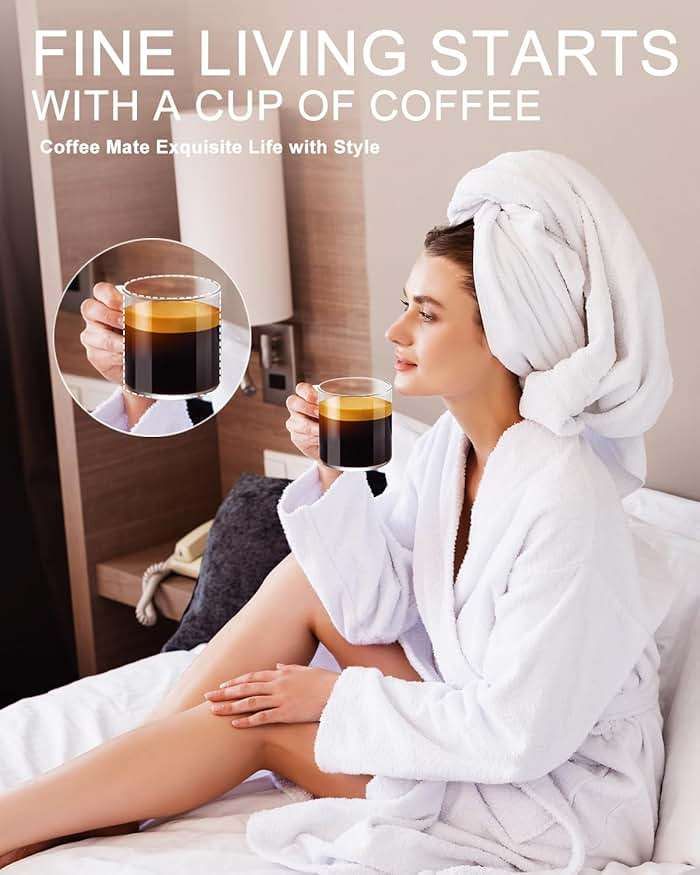 LUXU Glass Coffee Mugs Set of 4,14 oz Clear Coffee Cups,Hand Blown&Seamless Design,Heat Resistant and Explosion-Proof,Lightweight Tea Mugs with Anti Scald Handle Ideal for Home,Cafe - Image 4