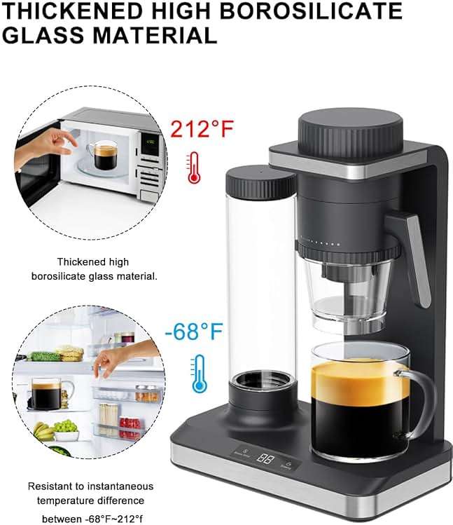 LUXU Glass Coffee Mugs Set of 4,14 oz Clear Coffee Cups,Hand Blown&Seamless Design,Heat Resistant and Explosion-Proof,Lightweight Tea Mugs with Anti Scald Handle Ideal for Home,Cafe - Image 5