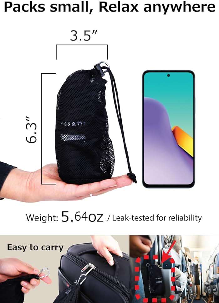 SmartTravel Travel Products Inflatable Travel Lumbar Pillow for Airplane Seat – Adjustable Lower Back Support Cushion for Long Flights - Image 2