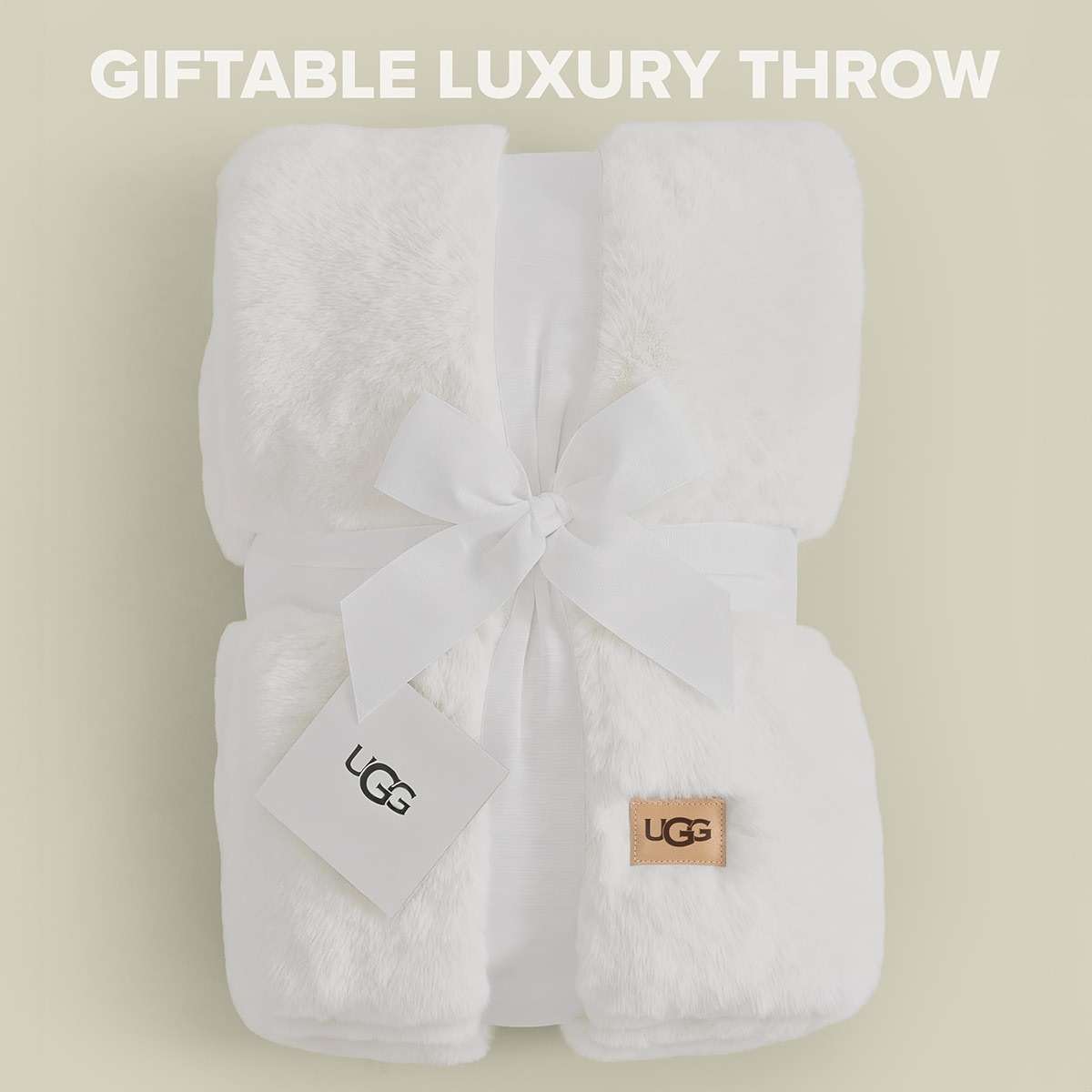 UGG Euphoria Faux Fur Throw Blanket, Warm Fluffy for Couch or Bed, Luxury Bedroom Decor, Blankets, Machine Washable, 50-inch x 70-inch, White Snow - Image 4