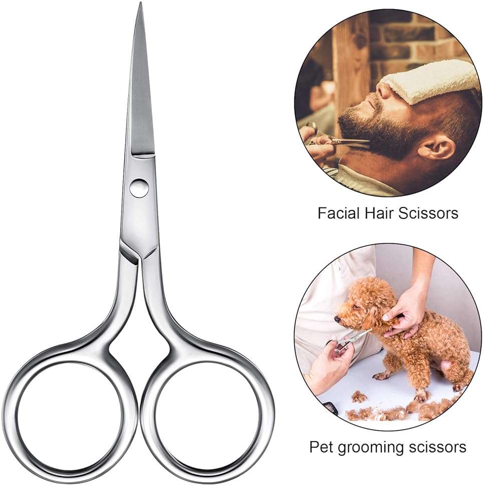 Mudder 3 Pack Small Nose Scissors Facial Hair Trimming Mini Beauty Stainless Steel Grooming Pointed Scissor for Grooming Eyebrows, Nose, Mustache, Beard - Image 4