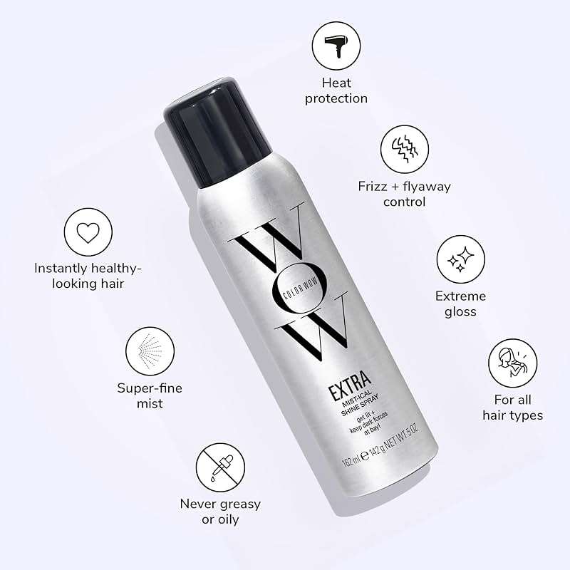 COLOR WOW Extra Mystical Shine Spray – Lightweight & Non-Greasy Formula | Heat Protection, Frizz Control, and Silky Hair | For All Hair Types - Image 4