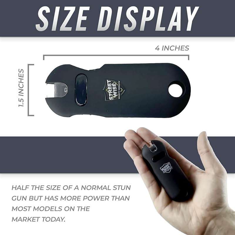 Streetwise Smart 24,000,000 Mini Stun Gun Keychain with Quick-Release, Rechargeable LED Flashlight – Self Defense Stun Gun for Women – Touch-Sensing Safety, Portable Personal Protection - Image 4