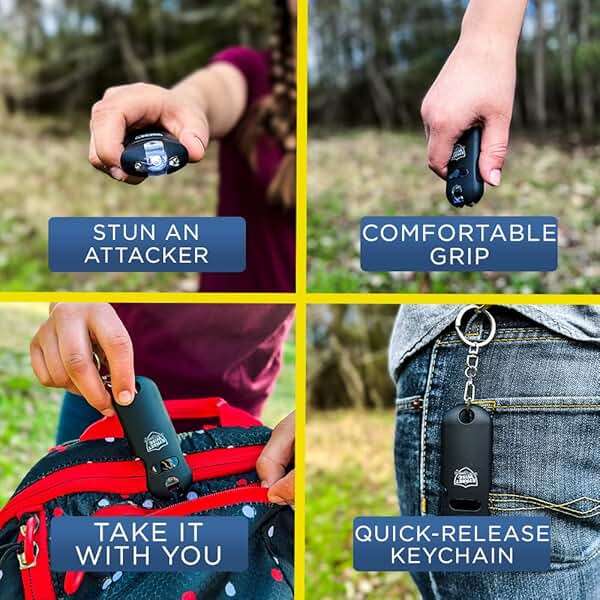 Streetwise Smart 24,000,000 Mini Stun Gun Keychain with Quick-Release, Rechargeable LED Flashlight – Self Defense Stun Gun for Women – Touch-Sensing Safety, Portable Personal Protection - Image 5