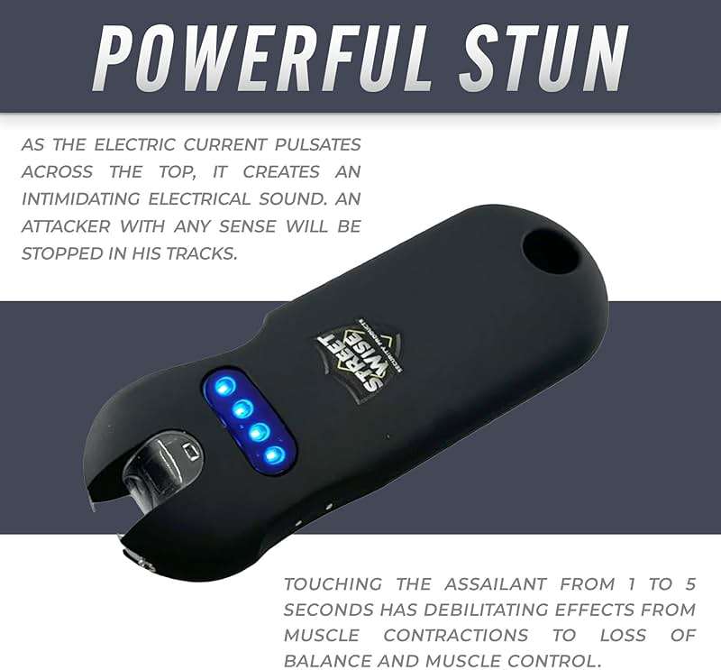 Streetwise Smart 24,000,000 Mini Stun Gun Keychain with Quick-Release, Rechargeable LED Flashlight – Self Defense Stun Gun for Women – Touch-Sensing Safety, Portable Personal Protection - Image 6