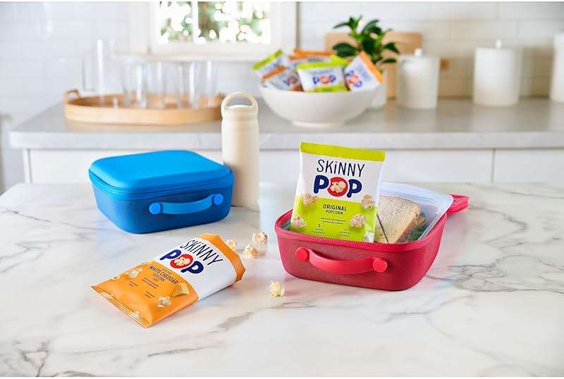 SkinnyPop Popcorn, Original and Dairy-Free White Cheddar Variety Pack, Whole Grain Snack, 0.5oz (40ct) - Image 3