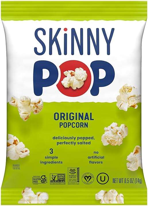 SkinnyPop Popcorn, Original and Dairy-Free White Cheddar Variety Pack, Whole Grain Snack, 0.5oz (40ct) - Image 6