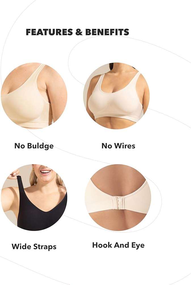 SHAPERMINT Wireless Bras for Women No Underwire – Small to Plus Size Bralettes with Support and Natural Lift - Image 5