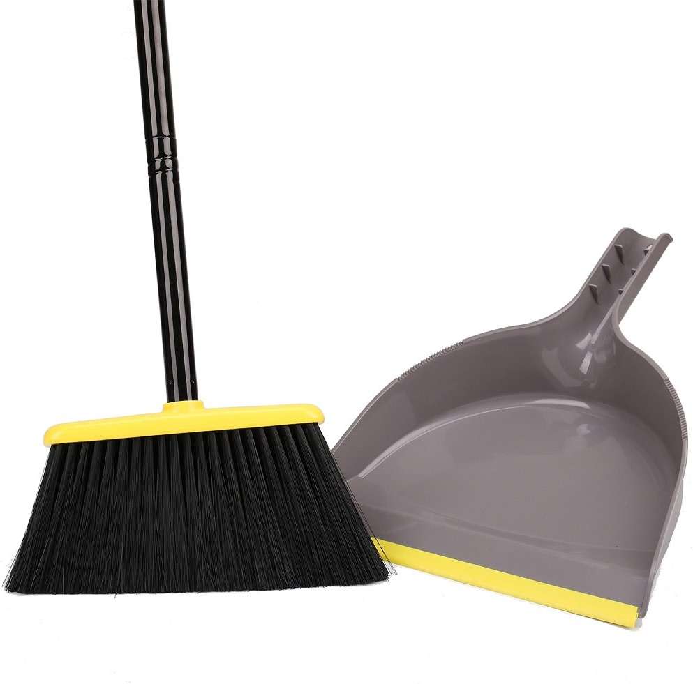 Broom and Dustpan Set,IndoorBroom with Dust pan Combo Set for Home,Angle Kitchen Broom for Floor Sweeping - Image 1