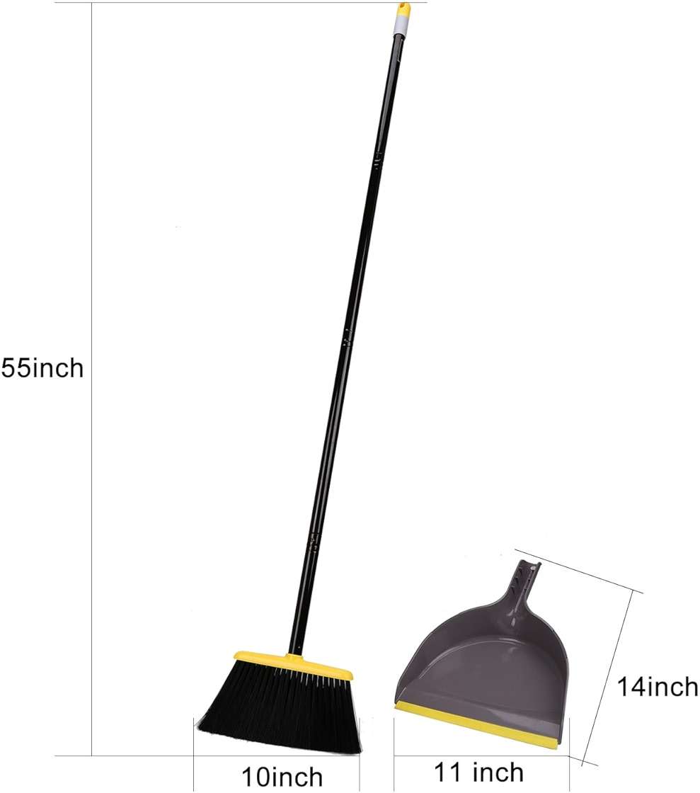 Broom and Dustpan Set,IndoorBroom with Dust pan Combo Set for Home,Angle Kitchen Broom for Floor Sweeping - Image 3