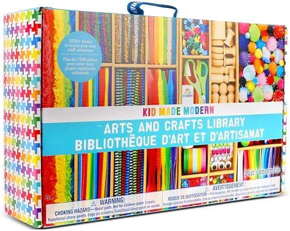 Kid Made Modern Arts and Craft Kit – A DIY 3.8 Pounds of Hobby Craft Supplies & Materials Box for Creative Art Projects for Kids Age 4 5 6 7 8 9 10 11 & 12 Year Old Girls & Boys - Image 1