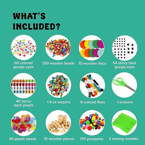 Kid Made Modern Arts and Craft Kit – A DIY 3.8 Pounds of Hobby Craft Supplies & Materials Box for Creative Art Projects for Kids Age 4 5 6 7 8 9 10 11 & 12 Year Old Girls & Boys - Image 4