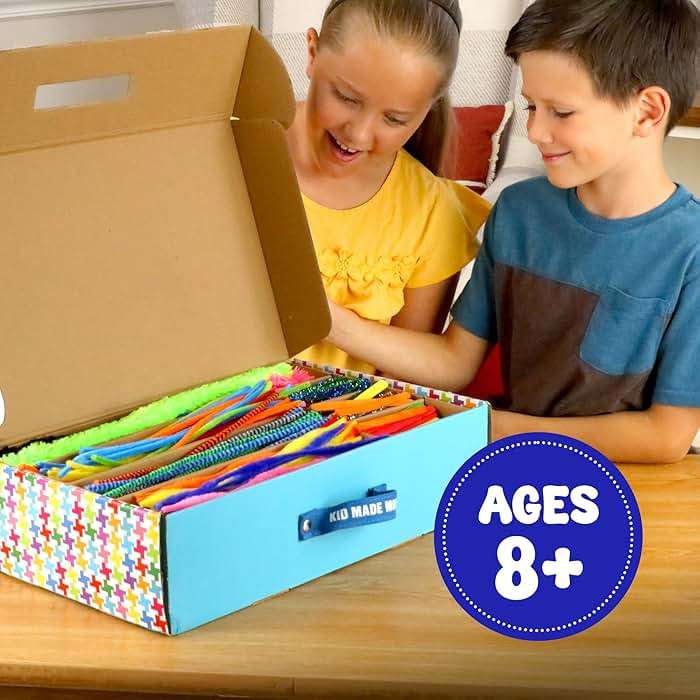 Kid Made Modern Arts and Craft Kit – A DIY 3.8 Pounds of Hobby Craft Supplies & Materials Box for Creative Art Projects for Kids Age 4 5 6 7 8 9 10 11 & 12 Year Old Girls & Boys - Image 7