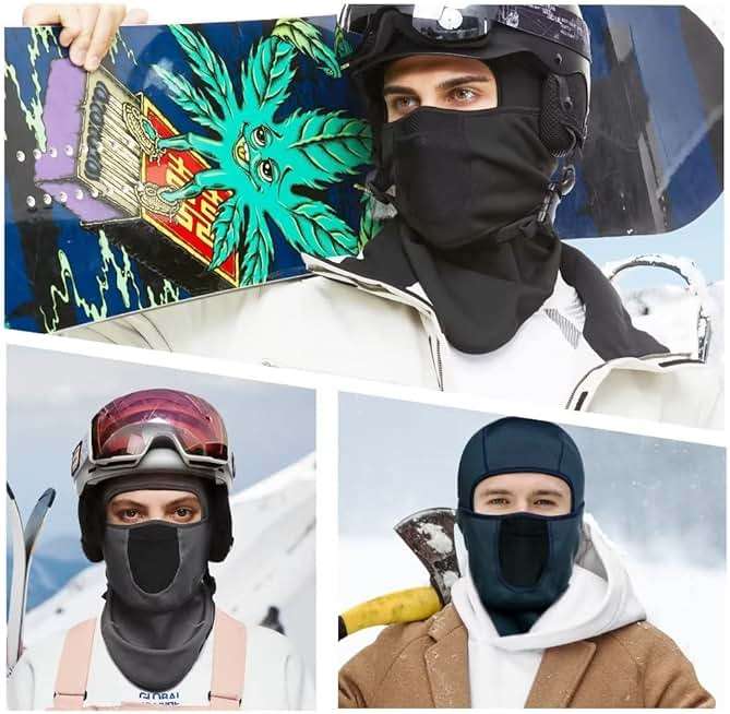 SAITAG Ski Mask for Men Women Balaclava Face Mask for Cold Weather Winter Warm Fleece Face Covering for Skiing Outdoor Work - Image 6