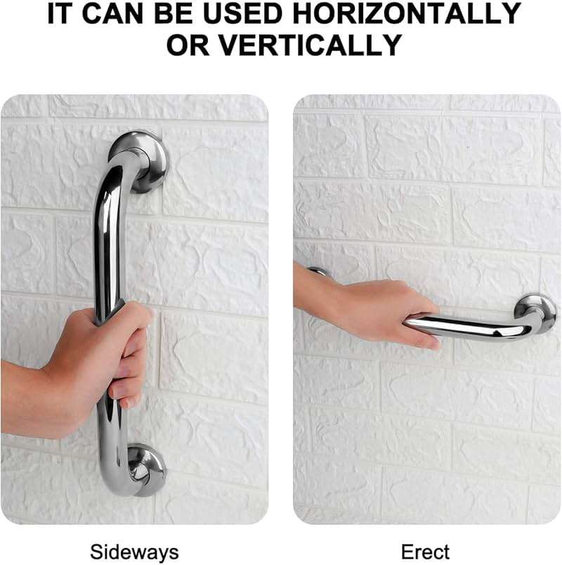 2 Pack Shower Grab Bar, Stainless Steel Bathroom Grab Bar, Shower Handle Bath Handle, Safety Bars for Shower Chair Bench, Grab Bars Senior, Elderly, Handicap(12 Inch) - Image 3