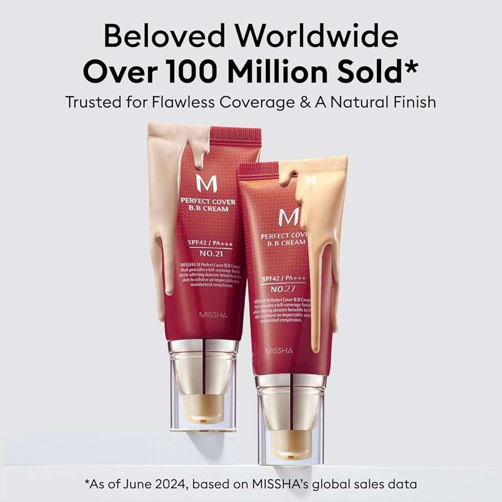 MISSHA M Perfect Cover BB Cream No.27 Honey Beige - Medium with Neutral/Warm Undertone SPF 42 PA +++ 1.69 Fl Oz - Tinted Moisturizer for face with SPF - Image 3