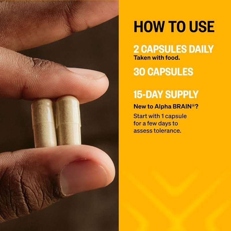 ONNIT Alpha Brain Nootropic Brain Supplement for Focus, Memory, Mental Clarity, Cognitive Support with L-Theanine and Vitamin B6, 30 Count Capsules - Image 3