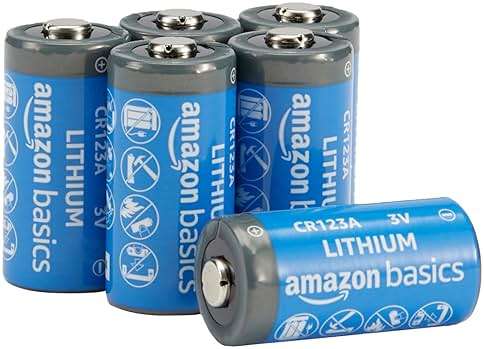 Amazon Basics 6-Pack Non-Rechargeable CR123A Lithium Batteries, 3 Volt, Up to 10-Year Shelf Life - Image 1