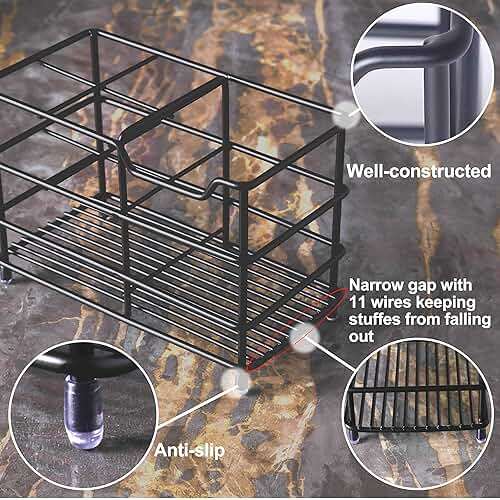 Dseap Toothbrush Holder, Electric Toothbrush Holder - Stainless Steel Tooth Brush Holders, Toothpaste Holder Organizer Stand Caddy for Bathroom, Black, 2Packs - Image 6