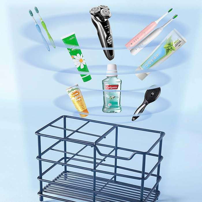 Dseap Toothbrush Holder, Electric Toothbrush Holder - Stainless Steel Tooth Brush Holders, Toothpaste Holder Organizer Stand Caddy for Bathroom, Black, 2Packs - Image 9