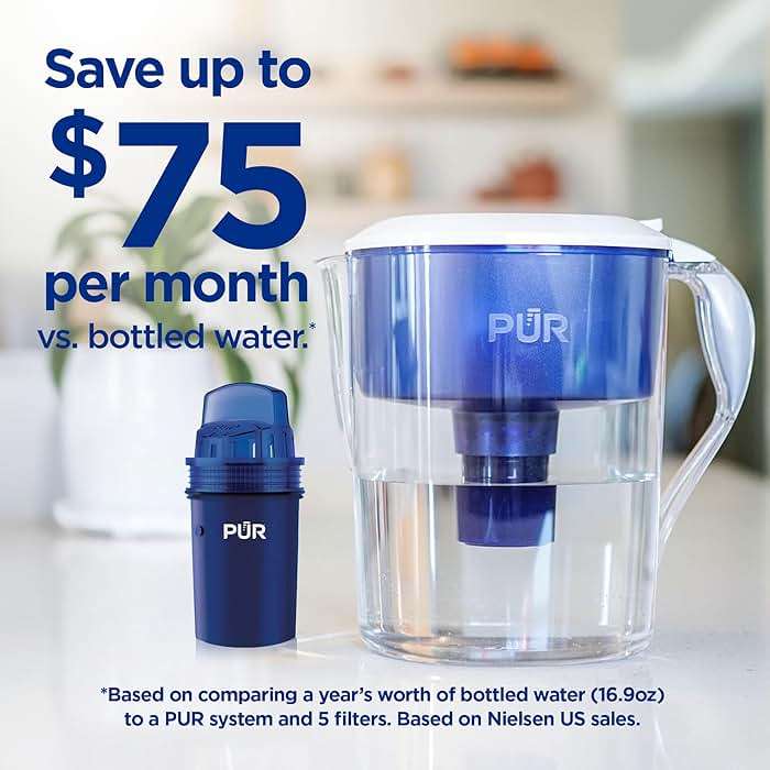 PUR Water Pitcher & Dispenser Filter Replacement 2-Pack, Genuine PUR Water Filters for Pitchers, 2-in-1 Powerful Filtration and Faster Filtration, 4-Month Value, Blue (PPF900Z2) - Image 6