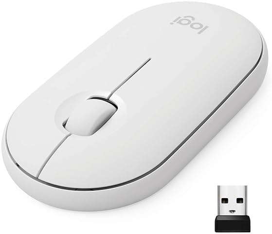 Logitech Pebble Wireless Mouse with Bluetooth or 2.4 GHz Receiver - Off White - Image 1