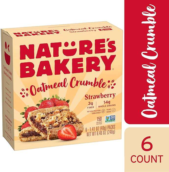 Nature’s Bakery Oatmeal Crumble Bars, Strawberry, Real Fruit, Vegan, Non-GMO, Breakfast Bar, 1 Box With 6 Bars, 6 Count - Image 3