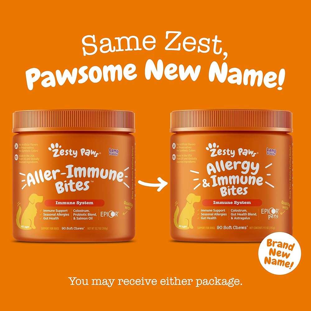 Zesty Paws Dog Allergy Relief Chews, Dog Probiotics for Itchy Skin and Ears, Salmon, 90ct - Image 6