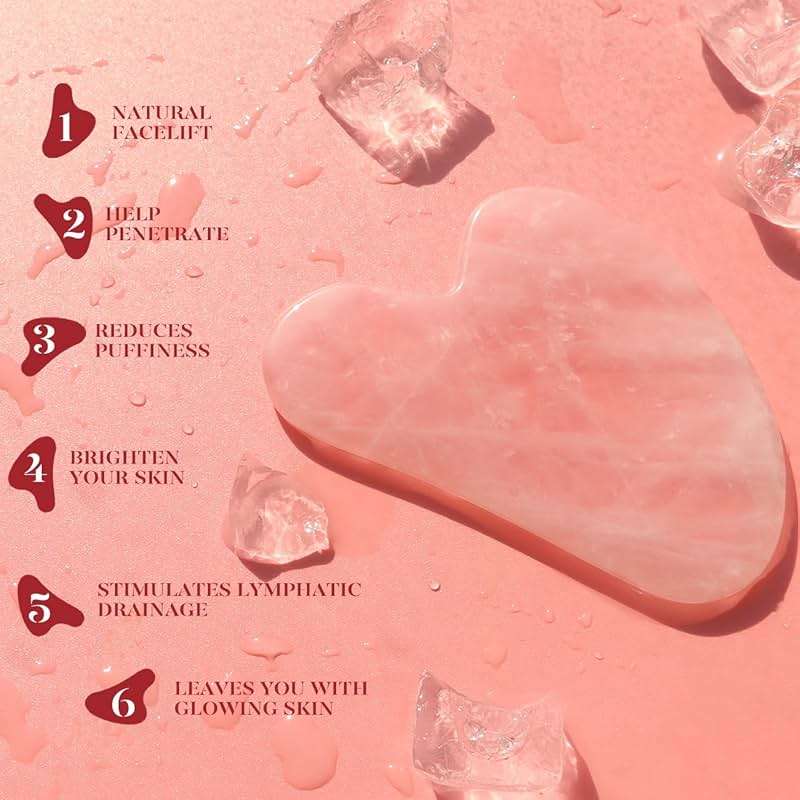 BAIMEI IcyMe Rose Quartz Roller & Gua Sha Set, Cooling Face Roller for Depuffing & Lymphatic Massage, Sculpting Tool for Face, Eyes & Neck, Smooth Skincare Gift for Women and Men - Image 6