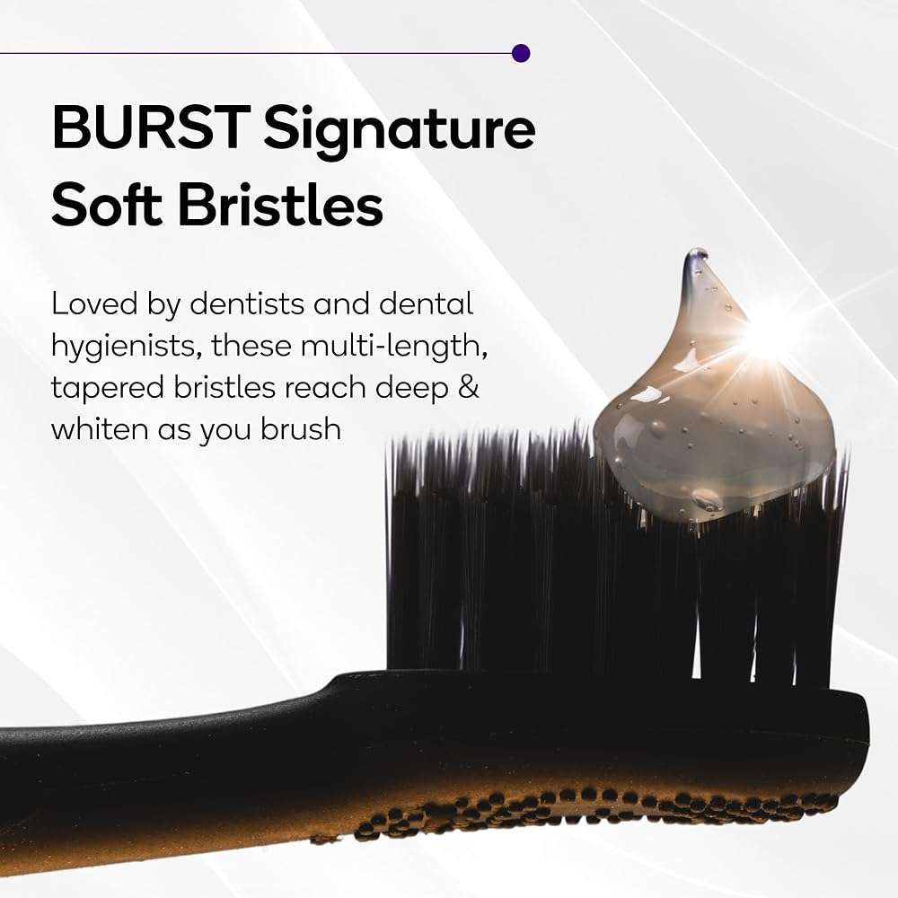 Burst Original Sonic Electric Toothbrush for Adults (Black) | Rechargeable Electric Sonic Toothbrush | Soft Bristle Deep Clean Stain & Plaque Removal | 3 Modes: Teeth Whitening, Sensitive & Massage - Image 4