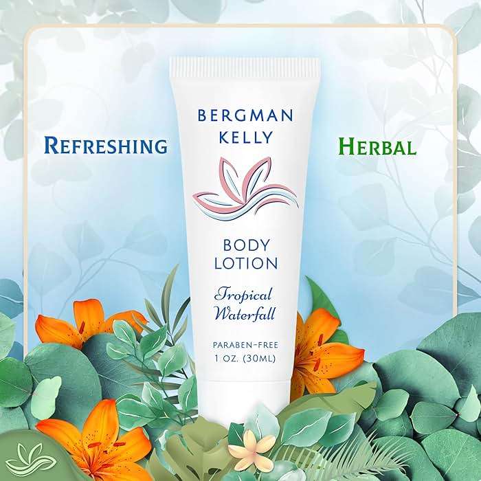 BERGMAN KELLY Hotel Toiletries Bundle (Tropical Waterfall, 1 oz each, 200 Pieces) 4-Piece Set: 50 Rectangular Bar Soap, 50 Shampoo, 50 Conditioner & 50 Body Lotion - Bulk Mini Guest Amenities - Image 4