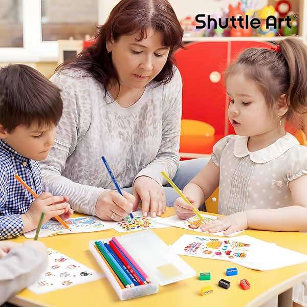 Shuttle Art Colored Pencils Bulk, 408 Pack Coloring Pencil Set Plus 20 Sharpeners, 12 Assorted Colors, Classroom Pack School Supplies - Image 7