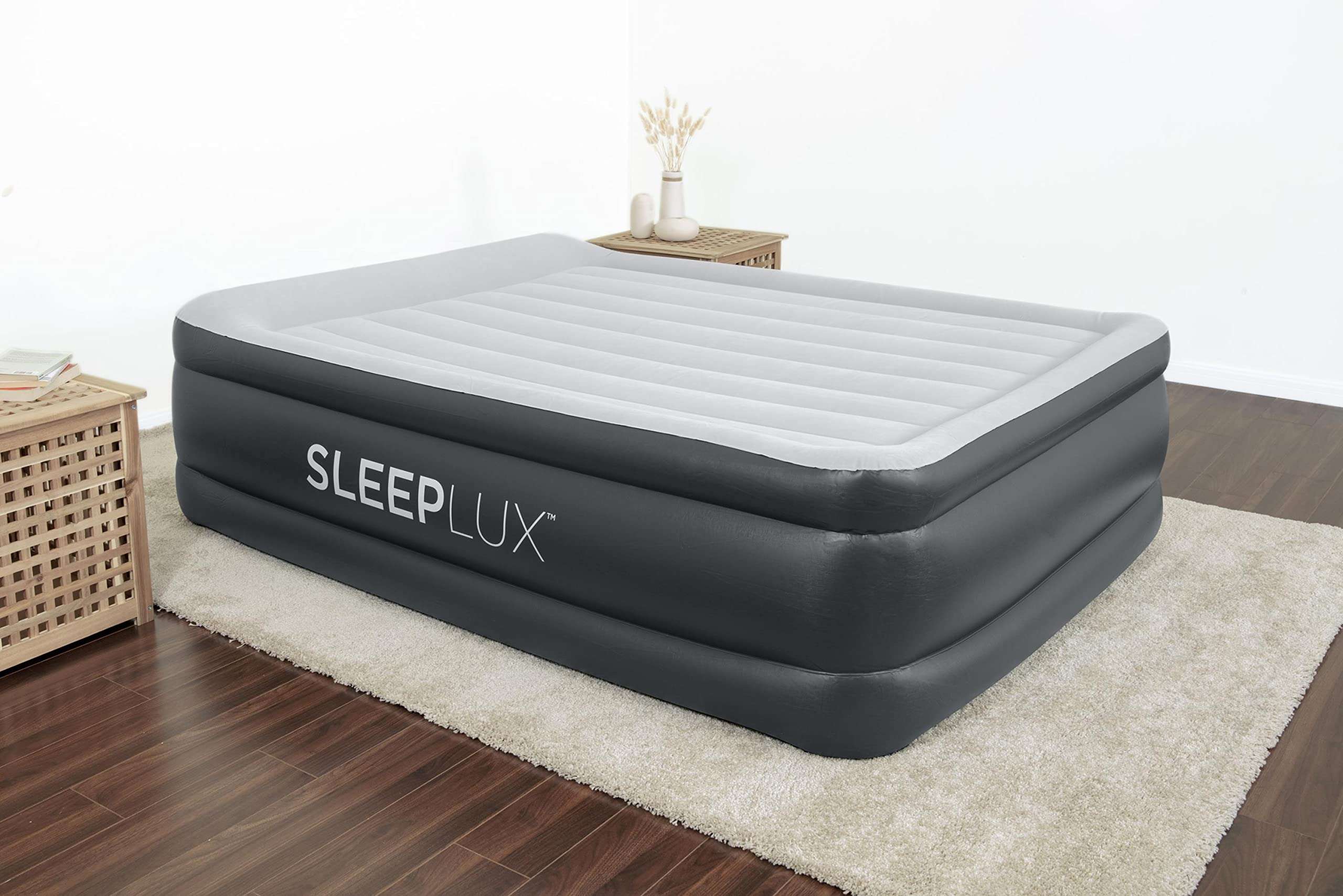 SLEEPLUX Durable Inflatable Air Mattress with Built-in Pump, Pillow and USB Charger, 22" Tall Queen - Image 1