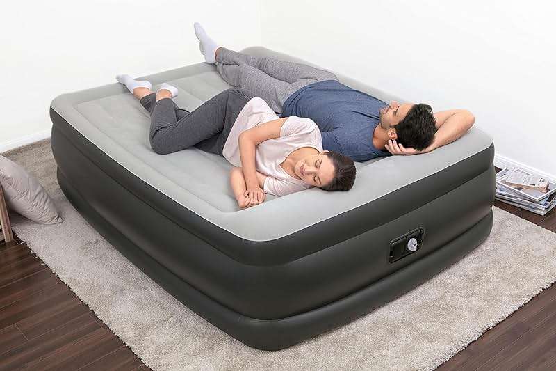 SLEEPLUX Durable Inflatable Air Mattress with Built-in Pump, Pillow and USB Charger, 22" Tall Queen - Image 9