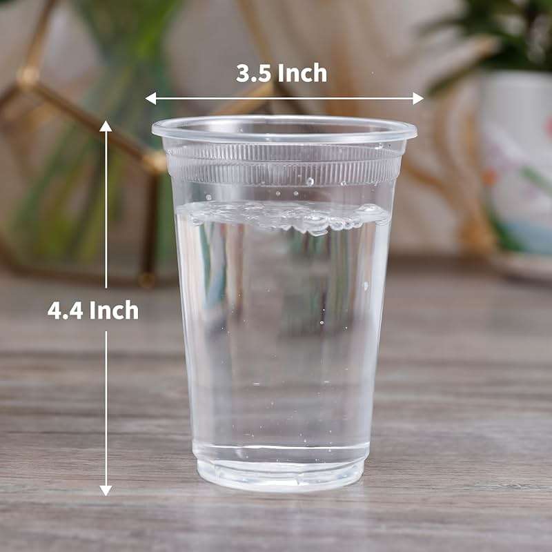 Disposable Clear Plastic Cups - 100 Pack, 14 Oz Water Cups - Image 3