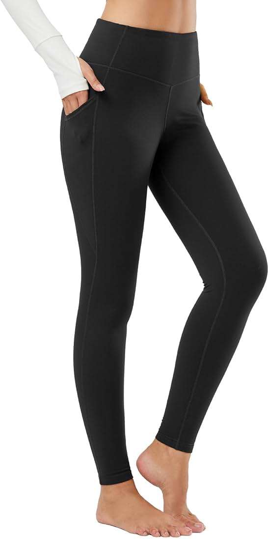 baleaf Winter Clothing Women Leggings Fleece Lined Tights Thermal Warm Thick Cold Weather Gear 1 Pockets - Image 1