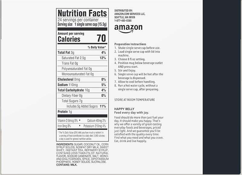 Amazon Brand - Happy Belly Tea Pods Compatible with 2.0 K-Cup Brewers, Chai Latte, 24 Count (Previously Solimo) - Image 2