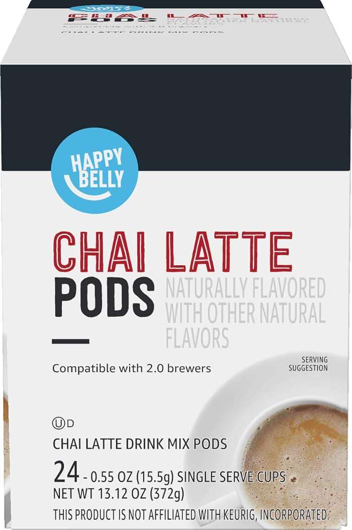 Amazon Brand - Happy Belly Tea Pods Compatible with 2.0 K-Cup Brewers, Chai Latte, 24 Count (Previously Solimo) - Image 7
